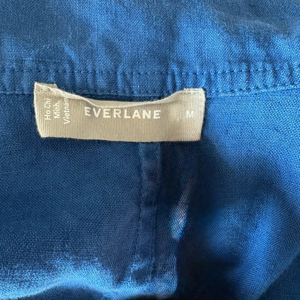 Everlane Royal Blue Button-Front Shirt Dress - Picture 3 of 8